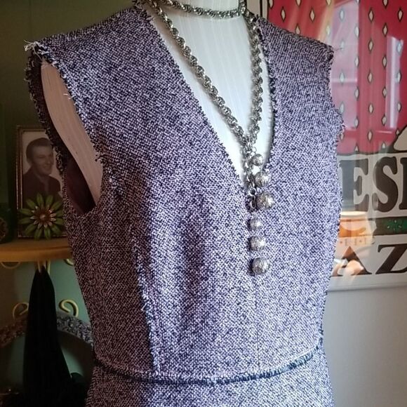 Rebecca Taylor ⭐ Pink Boucle Tweed Dress - Picture 3 of 12